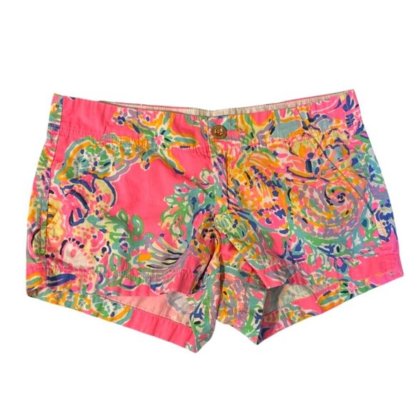Lilly Pulitzer The Kerrie Short 3" Inseam Pink Multicolor Floral Women Size 4 - Picture 1 of 11